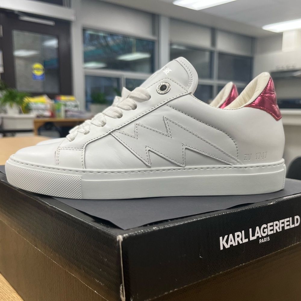 Zadig & Voltaire White Sneakers with Pink Detail